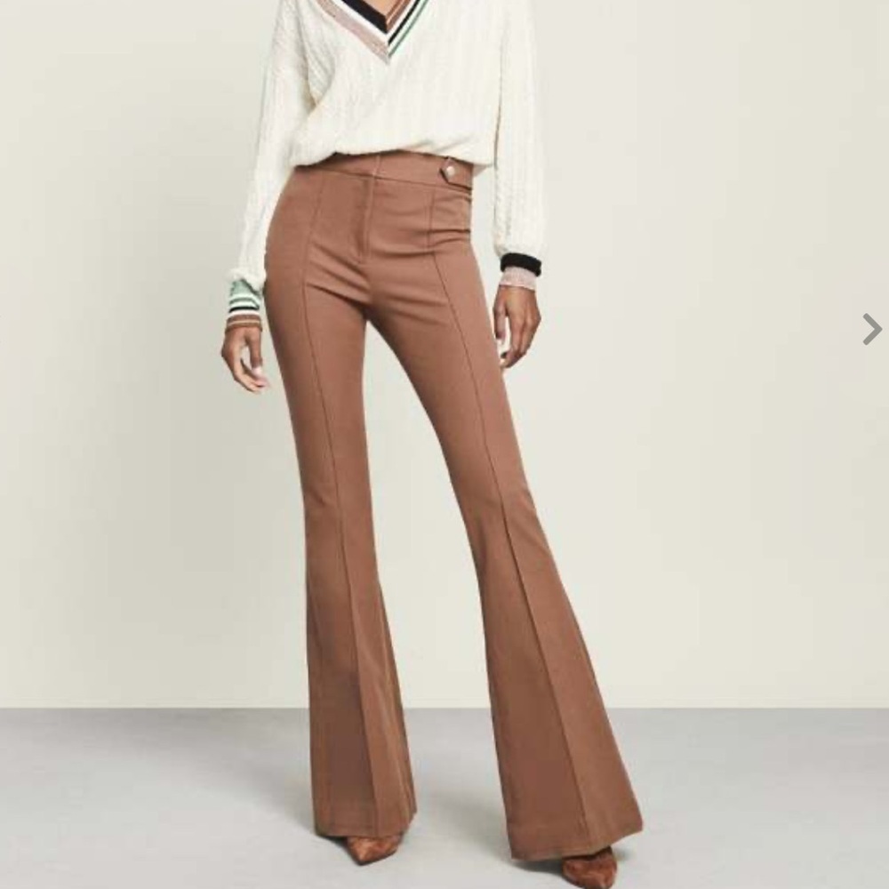 Veronica Beard Brown Boot-Cut Flare Pants